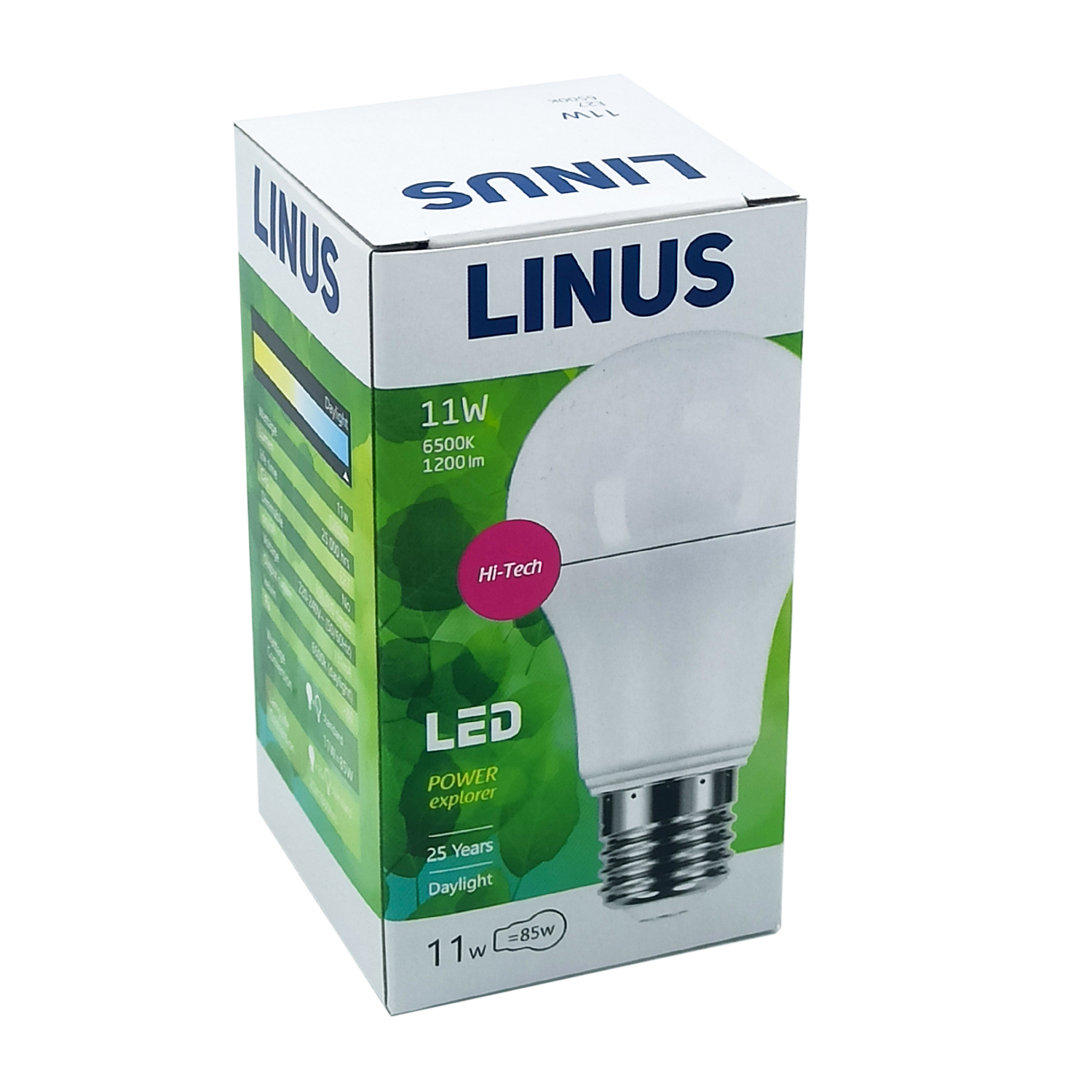 ნათურა სტანდარტული LINUS Lin41-0969 LED 11W E27 6500K — ნათურა და ვაზნა